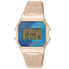 Timex T80 34mm Digital Rose Gold-Tone Unisex Watch TW2V19600