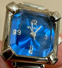 XOXO Women’s Quartz ring watch Blue Dial Stainless Case Silver Bracelet