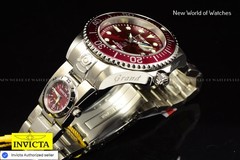 Invicta Men’s Grand Diver 47mm Red Dual Dial Steel Band Automatic Watch