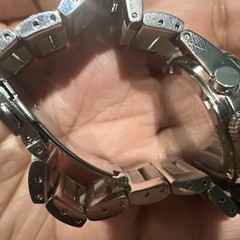 Working DKNY Womens Ceramic Chronograph Gray Steel Dainty Watch 37.5mm Fit 6.5”