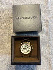 MICHAEL KORS MK5916 Cooper Chrono Women’s Gold-Tone White Dial 39MM Watch