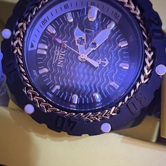 Invicta Ocean Voyage Men’s Quartz Black/Gold Date 100m 52mm+ w/Box Manual