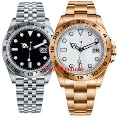 40mm silver rose gold watch GMT White Black Dial Sapphire glass NH35 Movement