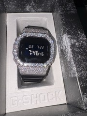G-Shock DW-5600 Digital Watch Moissanite VVS Iced Out Bezel