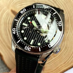 20ATM Tandorio 42.5mm Black Skeleton Dial Japan NH35A Automatic Mens Watch
