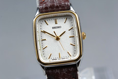[NEAR MINT] 1998 Vintage 1F21-5B20 Two-Tone Tank Quartz Womens Watch From JAPAN