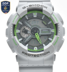 [NEAR MINT] CASIO G-SHOCK GA-110TS-8A3 Gray Neon Green Analog Digital Watch 21cm