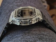 Casio G-Shock Transparent/Black Camouflage Watch DW-5600SKC 3229 Used good cond