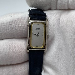 Hush Puppies Watch Womens 18mm Silver Tone Case Blue Leather Band Quartz