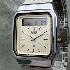 CASIO 31.9mm Used Watch Quartz Silver Dial Men’s Analog Vintage