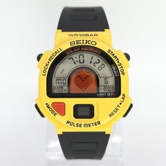 NOS SEIKO S240-400A PULSE METER WR 10BAR VINTAGE DIGITAL WATCH JAPAN 1991