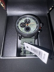 Ed Hardy Quartz Wristwatch Camouflage Multi-Dial 24-Hour Green Strap 50m