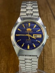 Orient Crystal 3 Stars Blue Wave Vintage automatic 21 jewels Japan mens watch