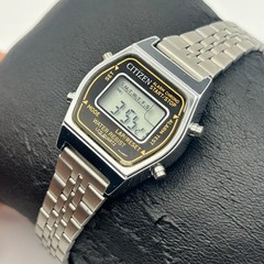 Vintage Citizen Seven Chronograph Alarm Silver-tone Digital Watch New Battery