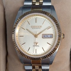Citizen Crystal Seven GN-4WST Automatic Day-Date Fluted Bezel Men’s Watch