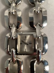 Woman’s guest watch heavy metal polished stainless steel band W14523L1