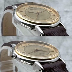 Seiko Credor 1271-0010 Brown 18K Gold Quartz Watch Japan Vintage 07493