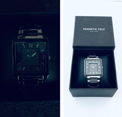 Kenneth Cole Men’s KC3782 Bicolour Two Layer Gunmetal Dial Square Slim Watch