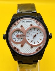 #Refurbished Diesel Only The Brave 3 Bar Dual Time Analog Men’s Wrist Watch