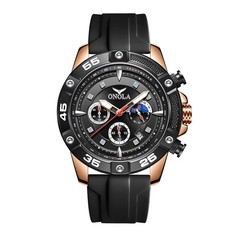 ONOLA Men Sport Watch Chronograph Quartz Waterproof Silicone Strap Multifunction