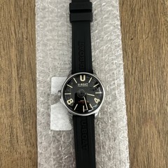 AS IS U-Boat Darkmoon Stainless SteelBlack Rubber Strap Mens Watch 9018
