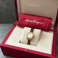 Salvatore Ferragamo Gancini Quartz White Mother of Pearl Dial Rose Gold Watch