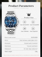 Men’s Large Face Analog Watch – Stainless Steel & Scratch Resistant
