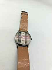 Marcel Drucker Watch Plaid Dial Quartz Brown Band Needs Battery