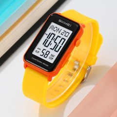 SKMEI Men Rectangle Watch LED Countdown Wristwatch Boys Girl Digital Sport Watch