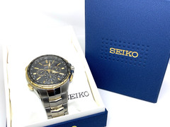 Seiko Men’s Watch SSG010 Coutura Radio Sync Solar Chronograph Two Tone Steel