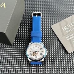Bulova Marine Star Automatic Silver white Dial 98A225 Men’s Watch 45mm