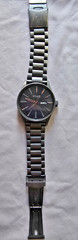 Nixon The Sentry SS Men’s Watch Matte Black Gunmetal Day/Date Red Accents Good