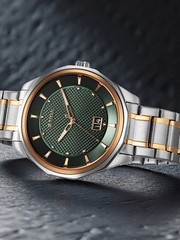 Titan Regalia Opulent Men Watch Green Dial Rose Gold Silver Two Tone New