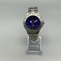 Fossil Mens Watch 35mm Blue Dial Diver AM-3715 Stainless Steel New Battery 6.75″
