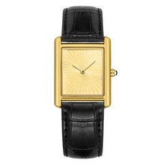 Classic Tank Square Quartz Watch Leather Strap Waterproof Classic Dress Watch