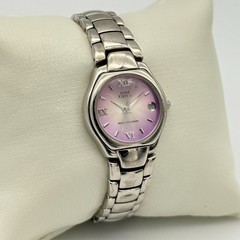 Ladies ANNE KLEIN Silver Tone, Purple Dial, Steel Bracelet Watch, 23mm, 10/3885