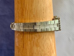 Hilton Windup Wristwatch 17 Jewels Baton Indices Clear Stones Fold Over *RUNS*