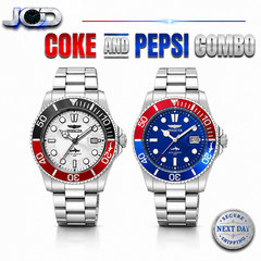 Invicta Pro Diver 42mm 50830 Coke + 50831 Pepsi Men’s Watch Lot of 2 – Brand New
