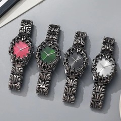 Men’s Quartz Watch With Alloy Strap And Single Folding Buckle, Featuring Tempere