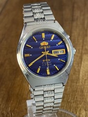 Orient Crystal 3 Stars Blue Wave Vintage automatic 21 jewels Japan mens watch