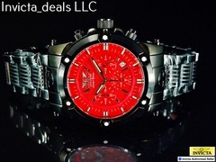 Tresod Men’s NAVMASTER Chronograph Red Dial Black Tone Sapphire Crystal SS Watch