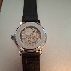 Forsining T-Winner Mens Watch. Silvertone,Mechanical Hand Wind,Black Band.