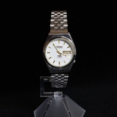 Vintage Citizen Eagle 7 Automatic 21 Jewels Watch 4-824083 HST White Dial Run