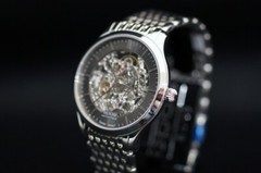Epos ORIGINALE Double-sided Skeleton 40mm Gray Dial Stainless Band Auto Men’s