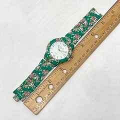 Kim Rogers Women’s Watch 39mm Green Pink Floral Spring Round New Battery 7″