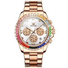 OLEVS 2939 Luminous Simple Casual Best Gift Japan Movement Gold Quartz Watch!`