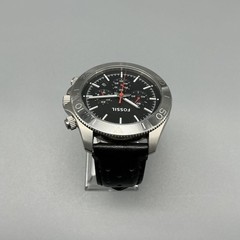 Fossil CH2859 Mens Watch 44mm Black Dial Chronograph Leather Date New Battery