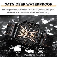 POEDAGAR Fashion Men Luxury Wristwatches Chronograph Luminous Waterproof Date