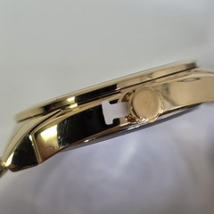 Miykon Mens Gold Tone Quartz Watch Water Resistant 30 Meters Gem Dial Y2E04-2130