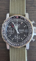 Vintage PULSAR Flightmaster Chronograph 1990’S 100M Quartz Men’s Pilot Watch
